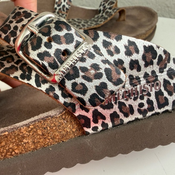Mephisto Leopard Print Sandals - Brown and Black - Picture 5 of 7